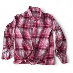Victory Heart Kids Pink Plaid Button-Down Shirt Size 12